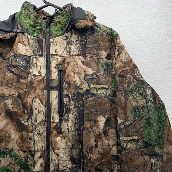 Snap On Camo Heated Jacket Mens XL Heavy Hunting Detachable Hood *No Battery* - Picture 3 of 16